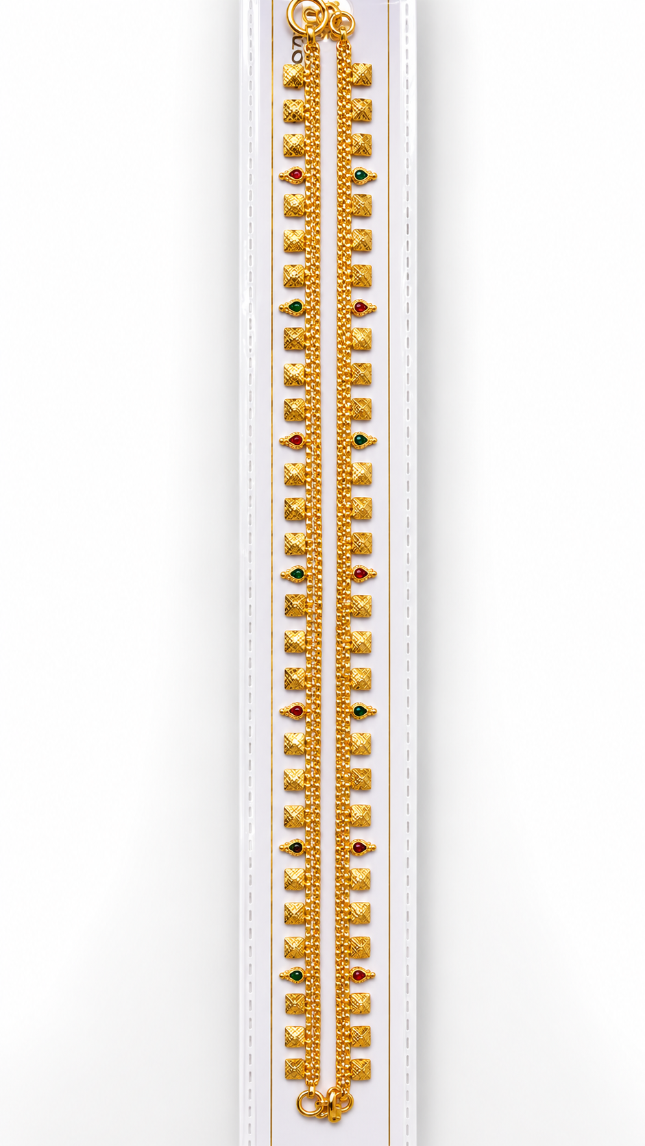 Nysha Premium Gold-Plated Square Charm Anklet for Women