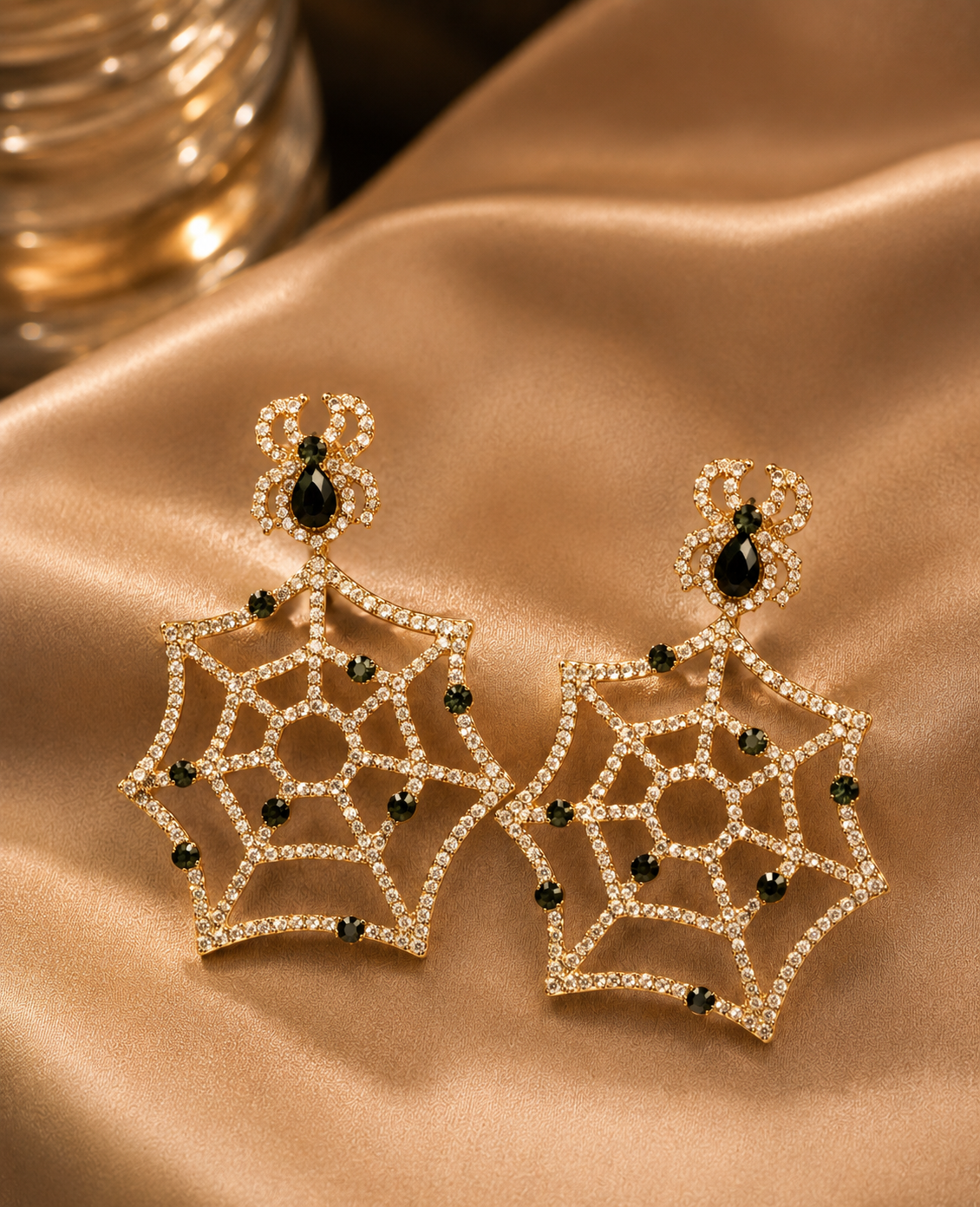 Midnight Web Crystal Earrings