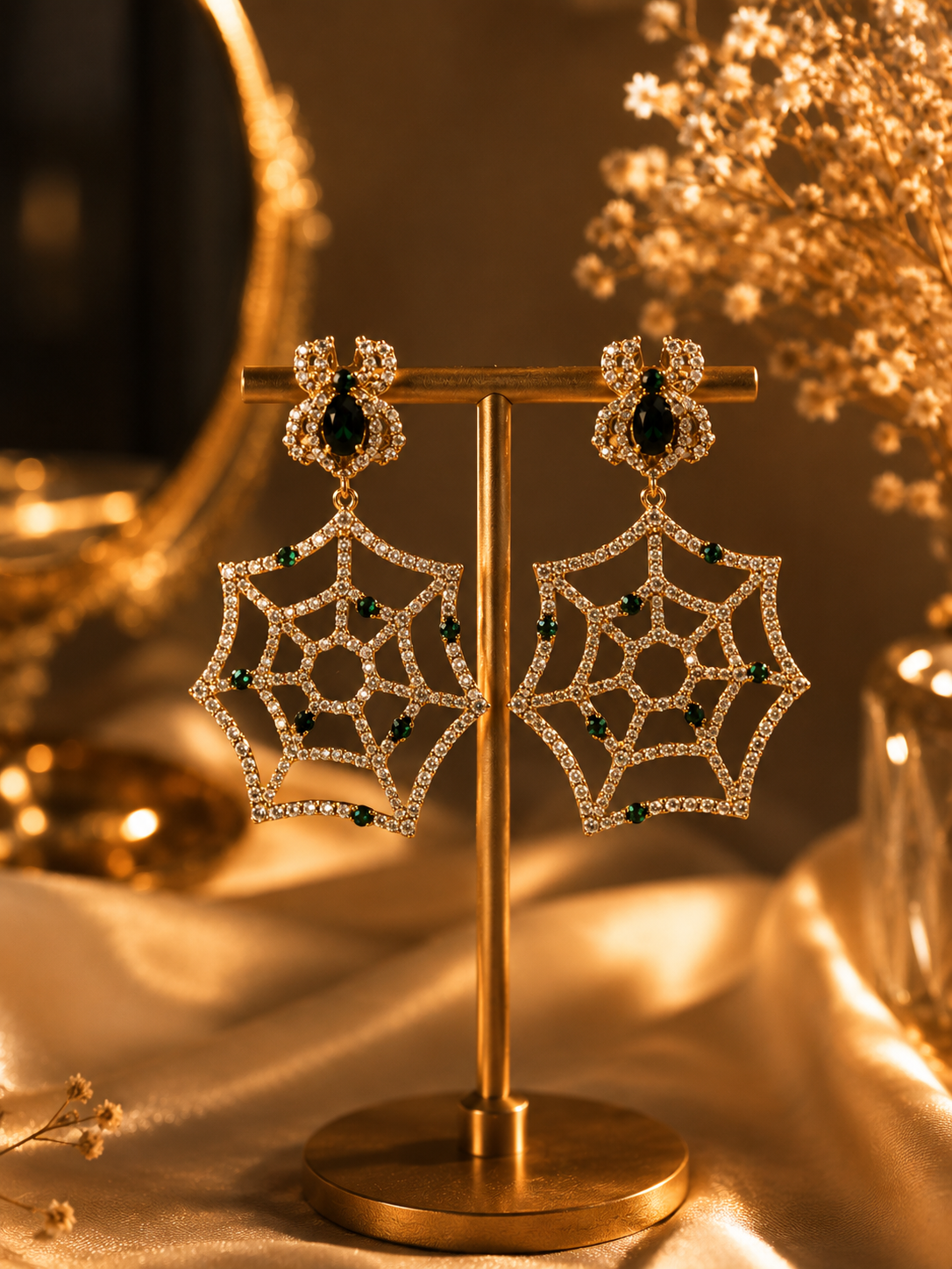Midnight Web Crystal Earrings