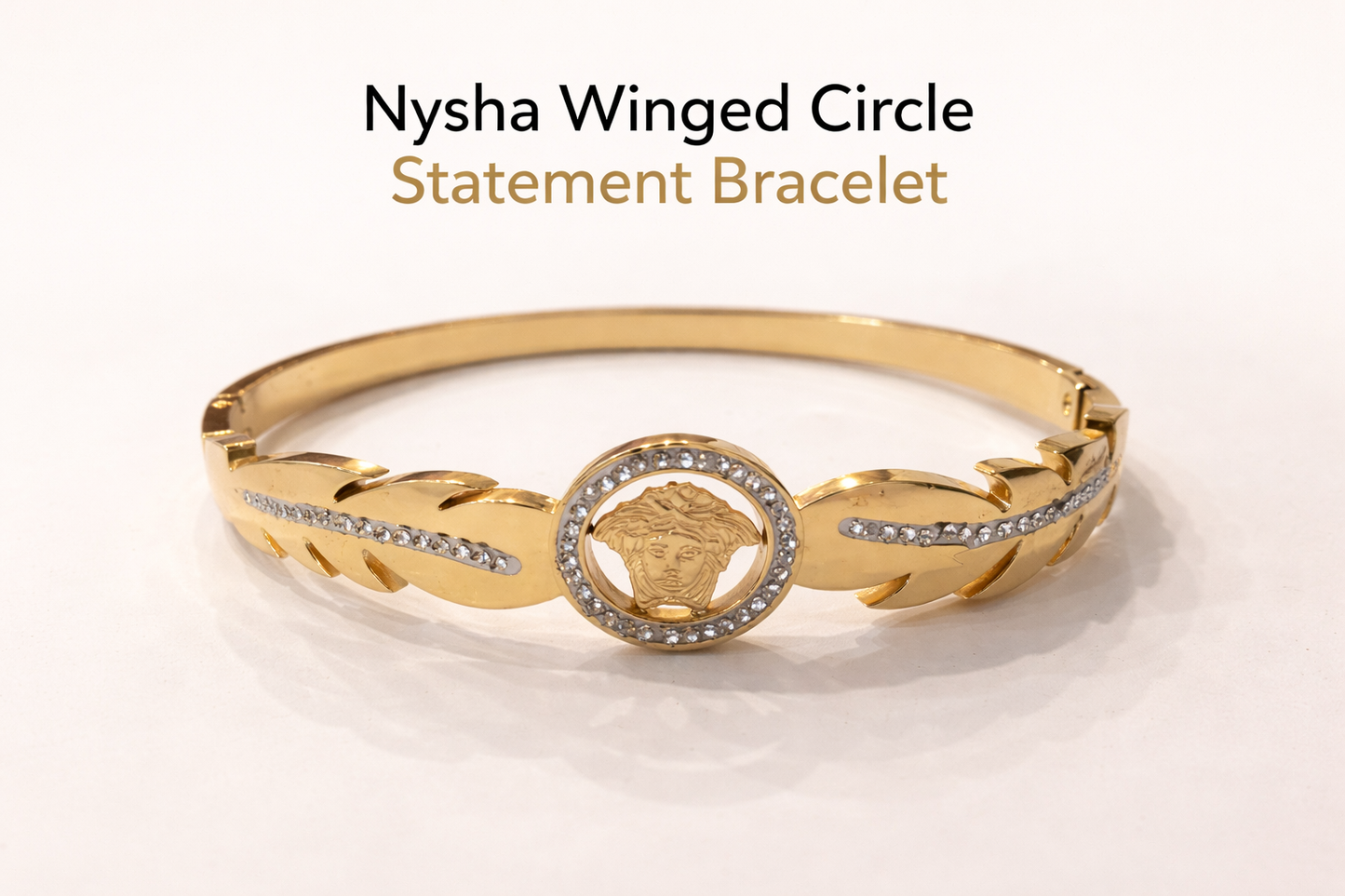Nysha Winged Circle Statement Bracelet