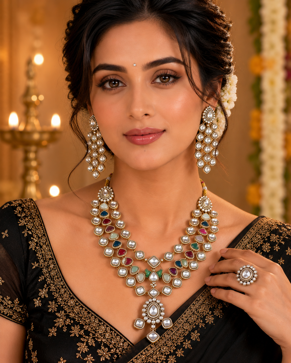 Luxury Royal Kundan Statement Necklace Set