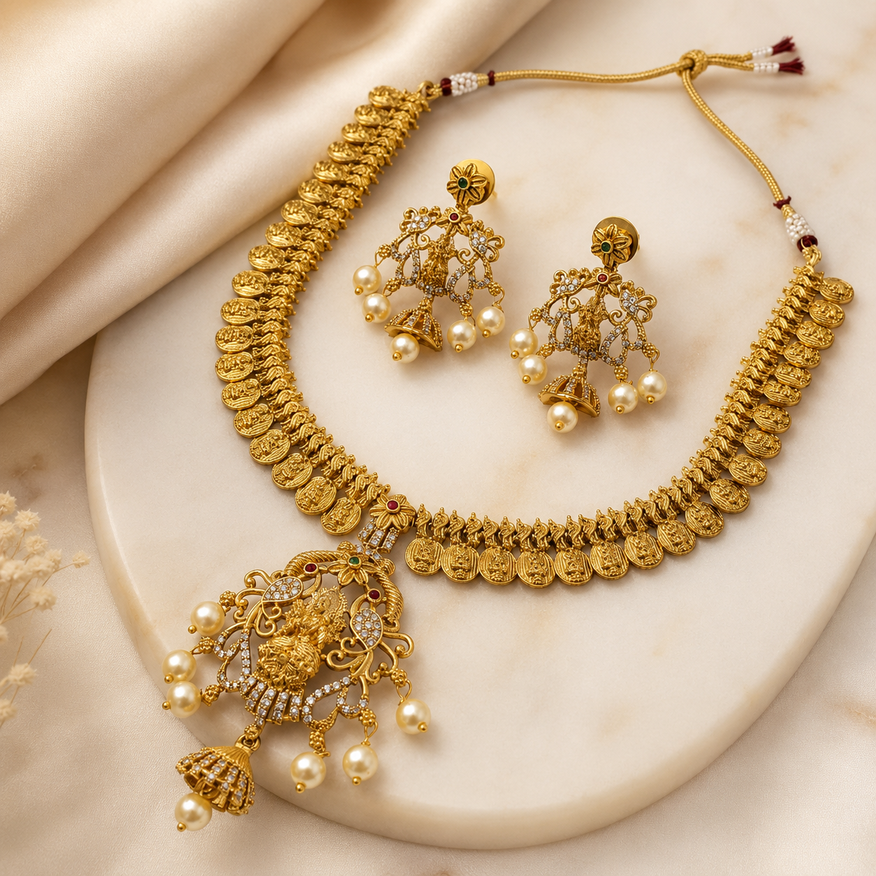 Ethnic Lakshmi Coin Necklace Set