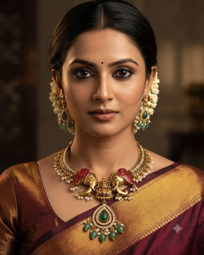 Lakshmi Temple Necklace (Royal Statement Piece)