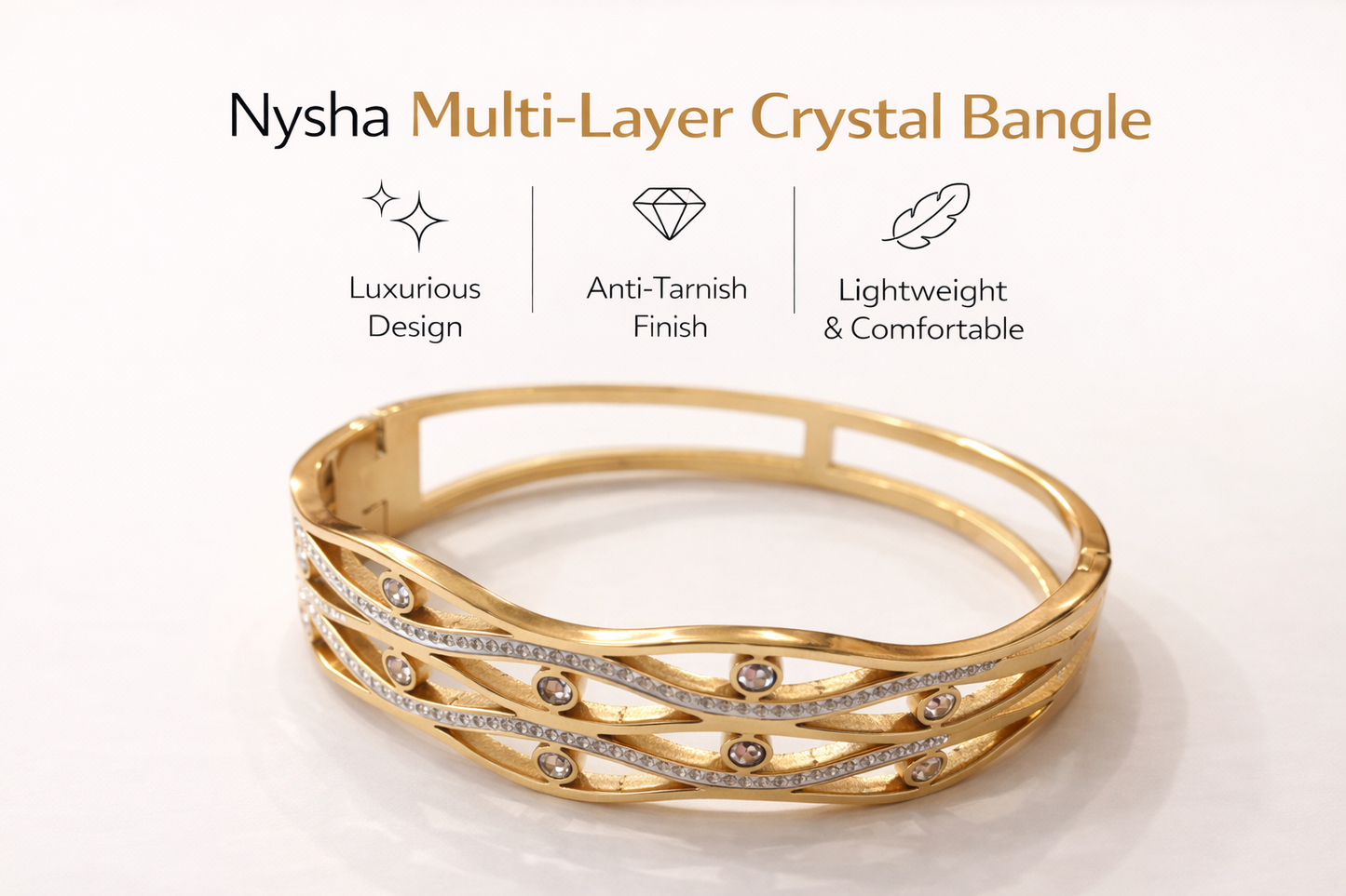 Nysha Multi-Layer Crystal Bangle