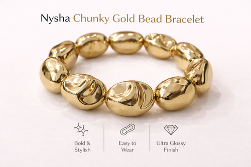 Nysha Chunky Gold Bead Bracelet