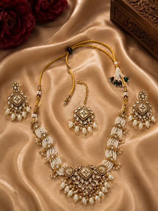 ✨ Royal Pearl Kundan Choker Set ✨