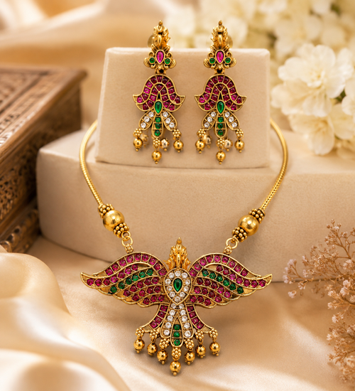 Mayura Wings Designer Pendant Set