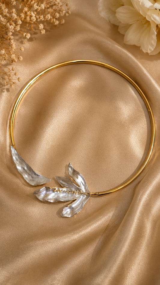 Luxury Turkish Pearl Leaf Hasli Necklace