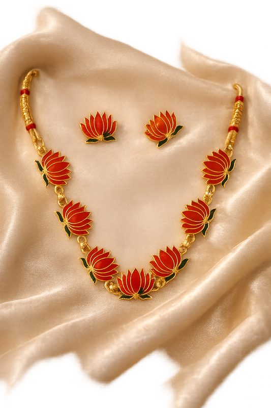 ✨ Lotus Floral Necklace Set ✨