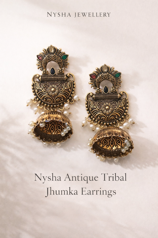 Nysha Antique Tribal Jhumka Earrings