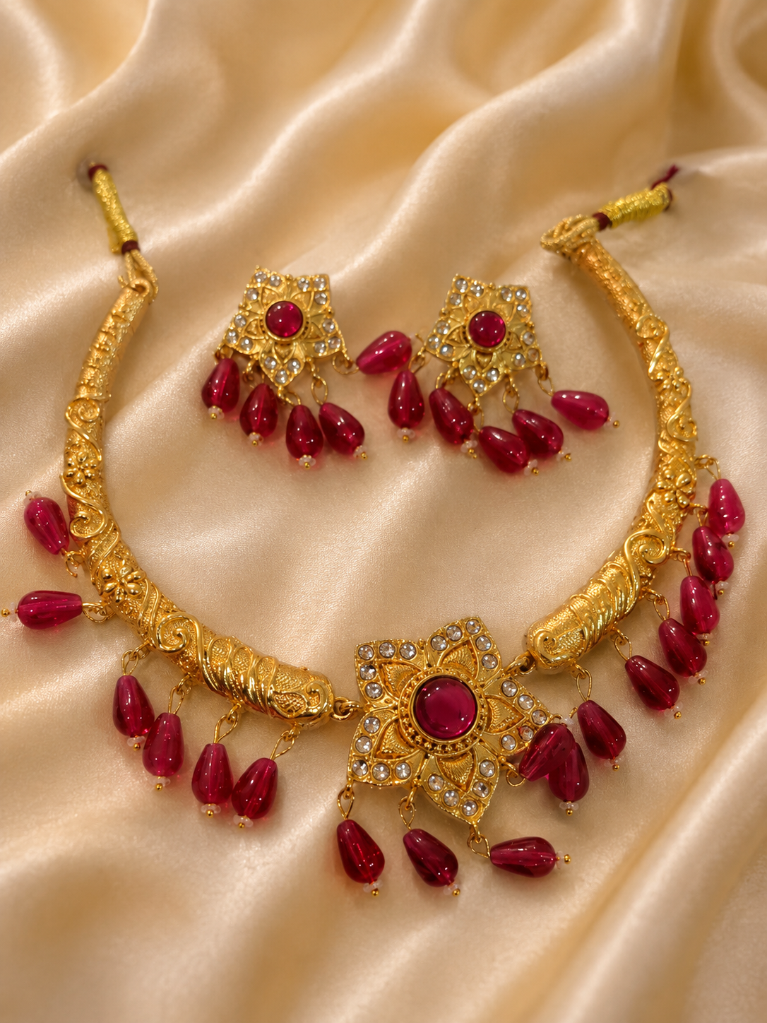 ✨ Royal Ruby Drop Necklace Set ✨