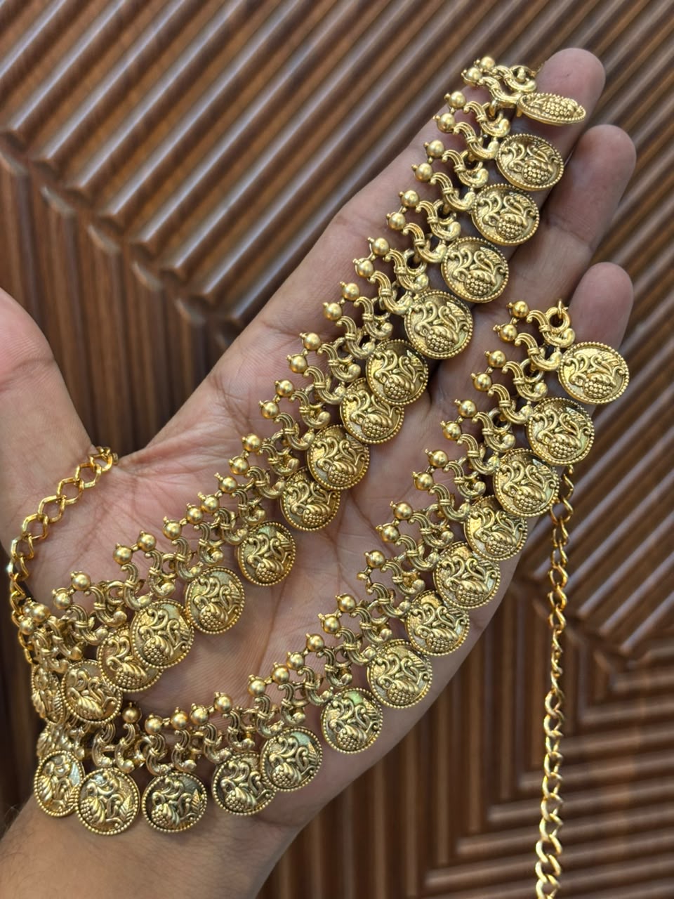 Traditional Gold-Plated Lakshmi Coin Waistband (Kamarbandh)