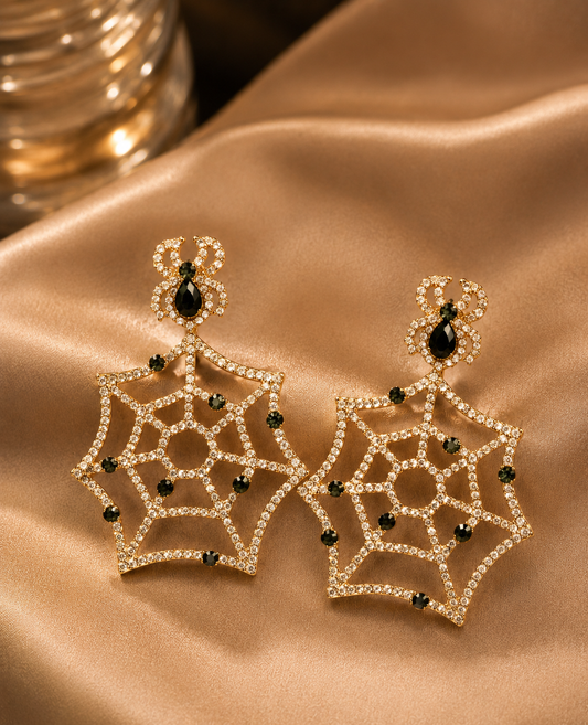 Midnight Web Crystal Earrings