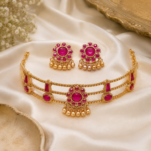 Royal Ruby Choker Set