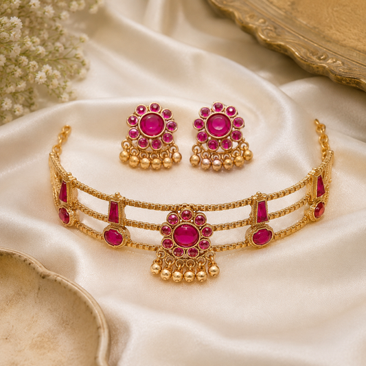 Royal Ruby Choker Set