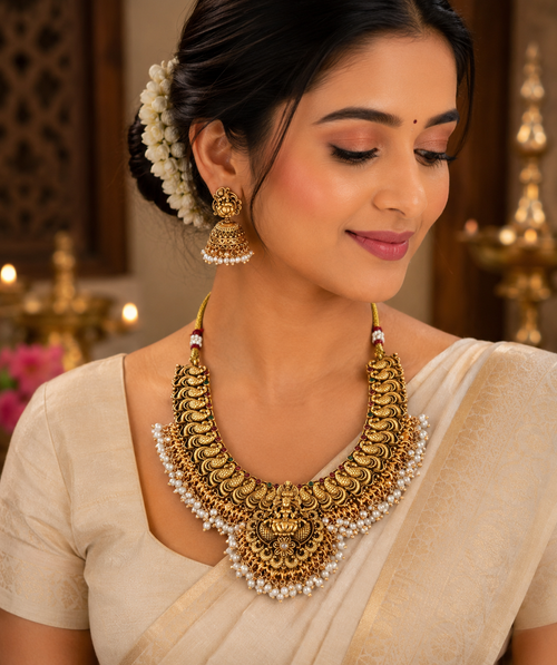 Royal Pearl Temple Choker Set