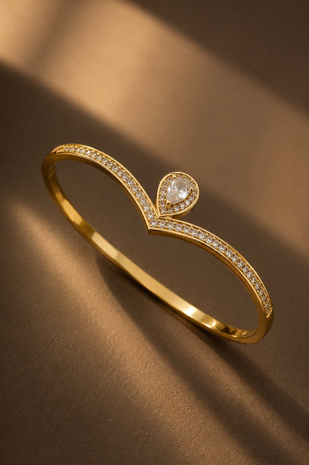 Elegant Gold Crystal Bracelet & Ring Set