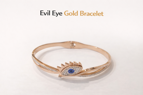 Nysha Rose Gold Evil Eye Bangle