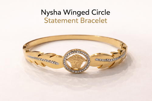 Nysha Winged Circle Statement Bracelet