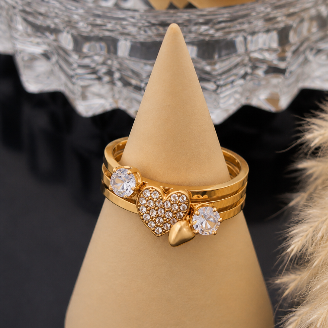 Gold ring with a diamond.