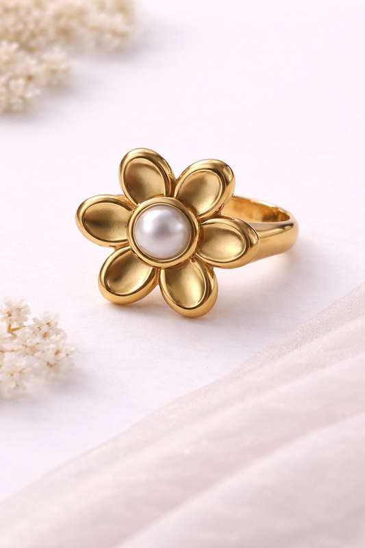 Nysha Pearl Blossom Adjustable Ring