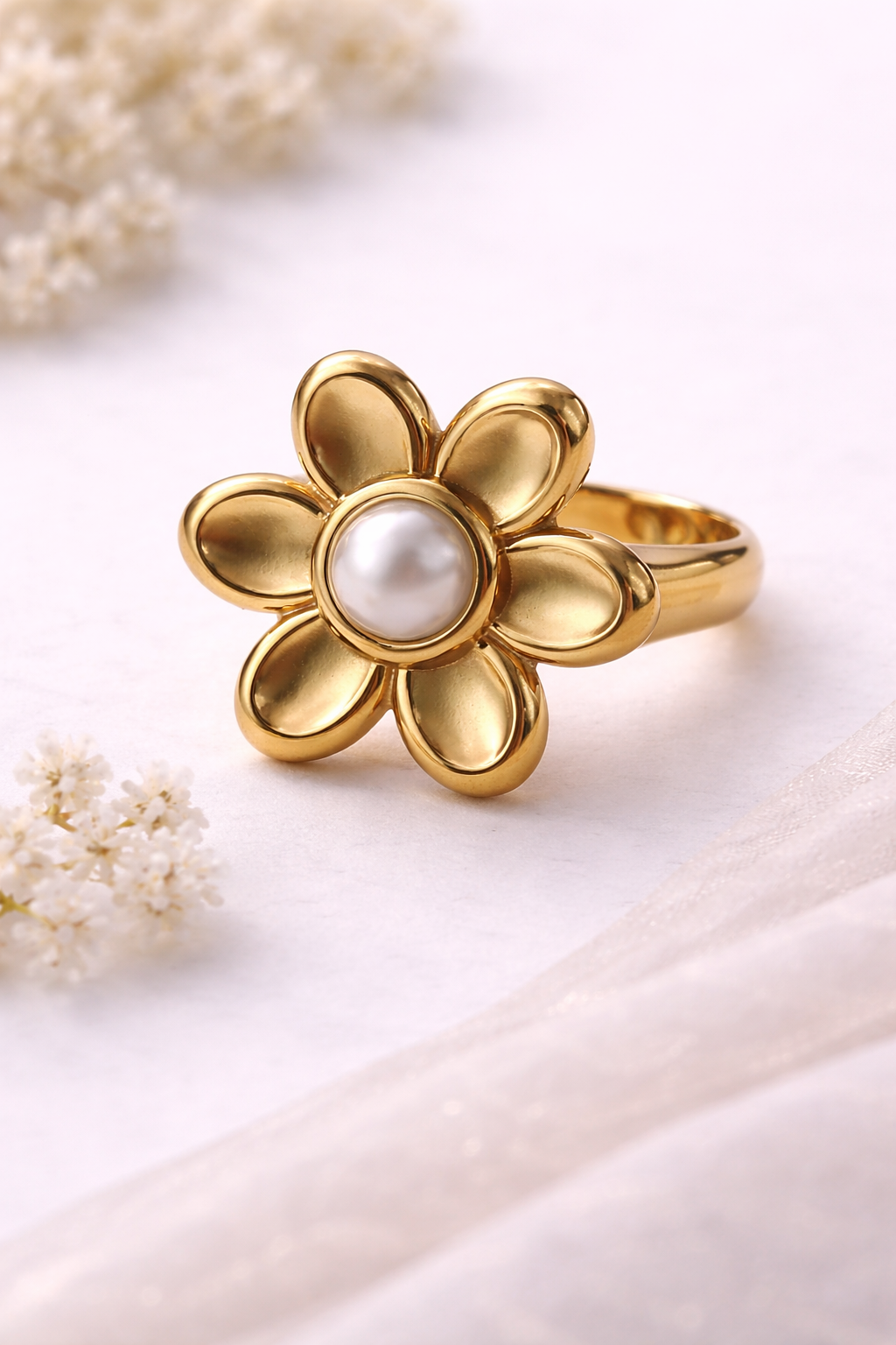 Nysha Pearl Blossom Adjustable Ring