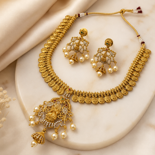 Ethnic Lakshmi Coin Necklace Set