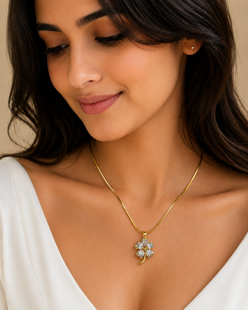 Crystal Petal Pendant Necklace 🌸