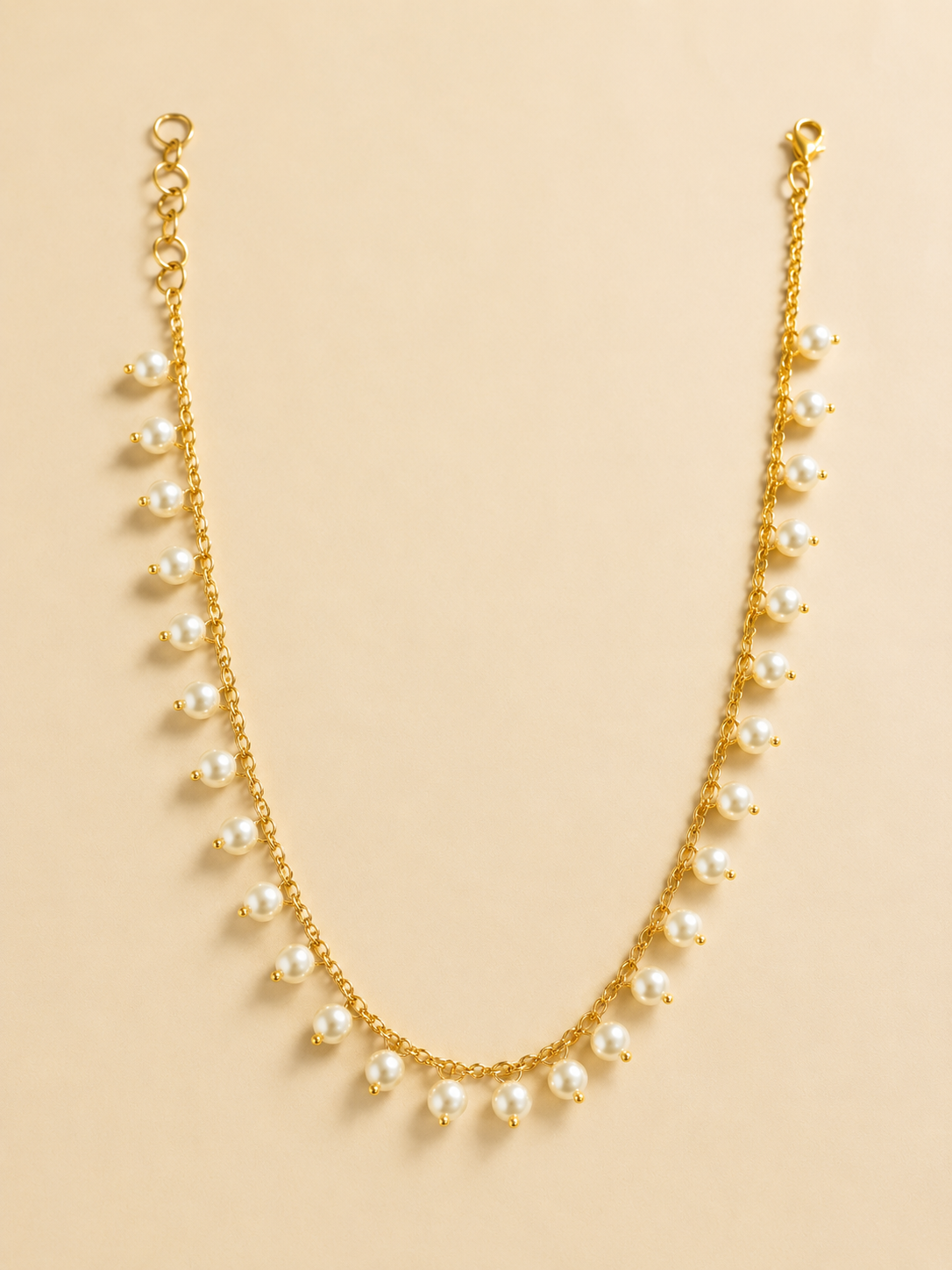 Nysha Pearl Grace Gold-Plated Pearl Waist Band for Women | Adjustable Kamarband | Bridal & Party Wear