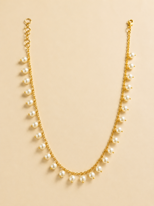 Nysha Pearl Grace Gold-Plated Pearl Waist Band for Women | Adjustable Kamarband | Bridal & Party Wear