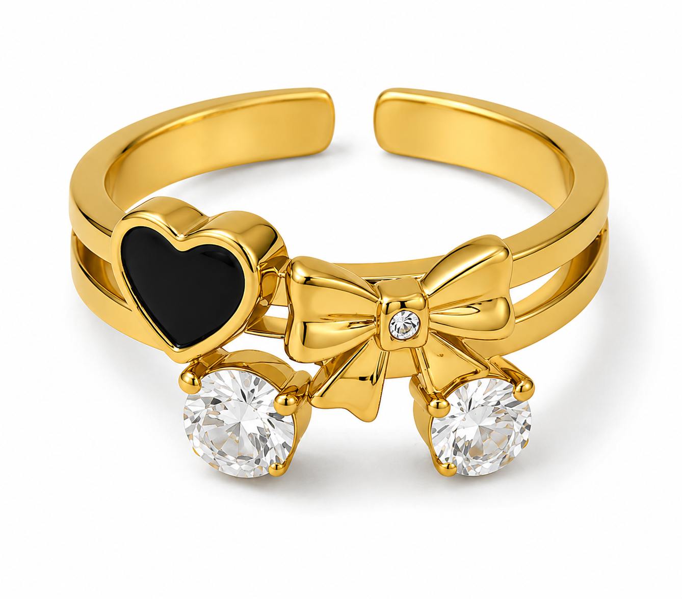 Heart Bow Adjustable Ring for Women