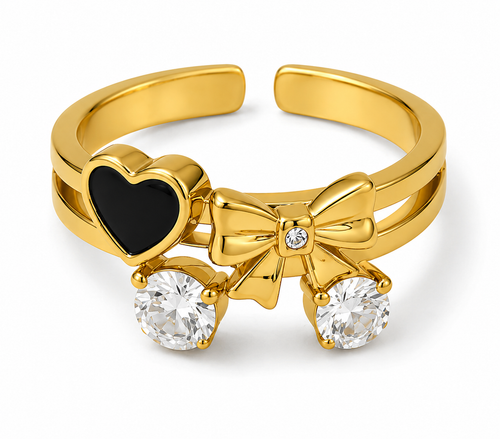 Heart Bow Adjustable Ring for Women